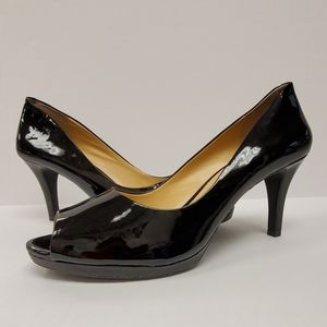 Alex Marie Black Peep Toe Heels